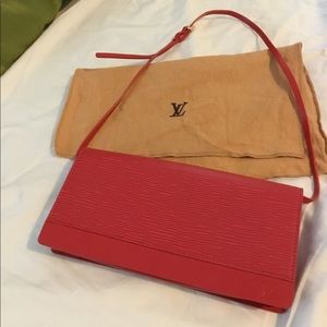 Authentic Louis Vuitton Red Epi Honfleur